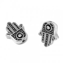 Colgante de Metal Zamak Mano de Hamsa 10x12mm (Ø1.5mm)