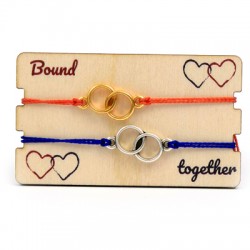 Pulseras Link&Love con Infinito con Portapulsera de madera