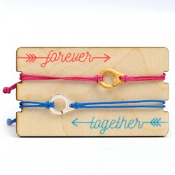 Pulseras Link&Love con Esposas con Portapulsera de madera