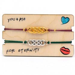 Pulseras Link&Love con Infitito Doble con Portapulsera de madera