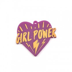 Colgante de Metacrilato Corazon "GIRL POWER" 44x40mm