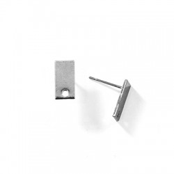 Pendiente de Metal Latón Rectangular con Pin 6x12mm (Ø1.8mm)