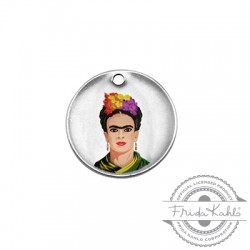 Colgante de Metal Latón Redondo con Frida Kahlo 20mm