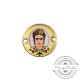 Conector de Metal Laton Redondo con Frida Kahlo 20mm