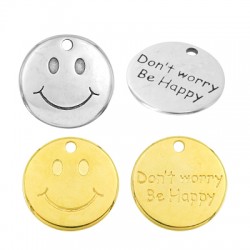 Colgante de Metal Zamak Smile “Don’t Worry Be Happy” 20mm