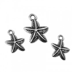 Colgante de Metal Zamak Estrella de Mar 12mm