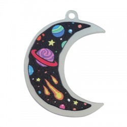 Colgante de Metacrilato Luna Espacial 32x40mm