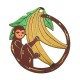Colgante de Madera Mono con Bananas 45mm (2pcs/set)