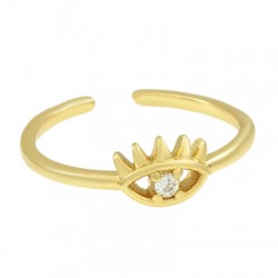 Anillo de Metal Latón Ojo con Circonitas 20mm