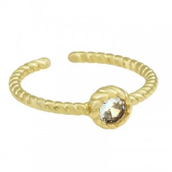 Anillo de Metal Latón con Circonitas 21mm