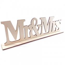 Decoración de Madera "Mr&Mrs" 32x9cm (set 2 piezas)