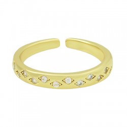 Anillo de Metal Eco Latón con Circonitas 19mm