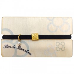 Pulsera con Flor de Barcelona (Panot) con Portapulsera de madera