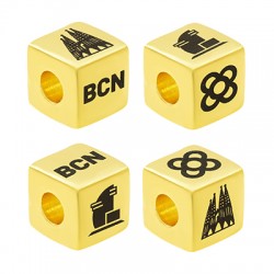 Cubo de Metal Latón Motivos de Barcelona 10mm (Ø5.2mm)