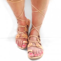 Sandalias de Piel con Cordones