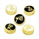 Entrepieza de Metal Latón Redondo ´´Fe´´ con Esmalte 10mm