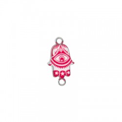 Conector de Metal Zamak Mano Fatima con Esmalte 12x17mm