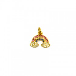 Colgante de Metal Laton Arcoiris con Circonitas 9x14mm