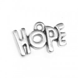 Colgante de Metal Zamak Frase "HOPE" 18x11mm