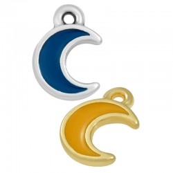 Colgante de Metal Zamak Luna con Esmalte 10mm