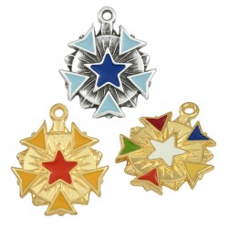 Colgante de Metal Zamak Estrella y Flechas Esmaltadas 24mm