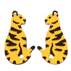 Colgante de Metacrilato Tigre 50x29mm (Set 2 Piezas)