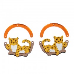 Colgante de Metacrilato Leopardo 45x23mm + 45x30mm (Set 2 Piezas)