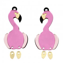 Colgante de Metacrilato Flamingo 23x40mm + 7,5mm(Set 2 Piezas)