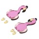 Colgante de Metacrilato Flamingo 23x40mm + 7,5mm(Set 2 Piezas)