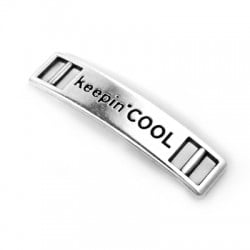 Conector de Zamak Chapa “Keeping Cool” 36x8mm (Ø5x1.9mm)