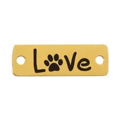 Conector de Acero Inoxidable 304 Rectangular con ´´Love´´ 18x6mm/1,1mm