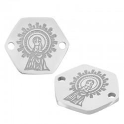 Conector de Acero Inoxidable 304 Hexágono con Virgen de Pilar 15x13/1,1mm  (Ø1,5mm)