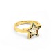 Anillo de Metal Laton Estrella Esmaltada con Circonitas 21x13mm