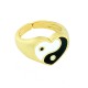 Anillo de Metal Laton Ajustable Yin&Yang con Esmalte 21x13mm