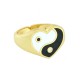 Anillo de Metal Laton Ajustable Yin&Yang con Esmalte 21x13mm