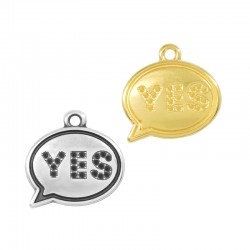 Colgante de Metal Zamak Nube con ''YES'' 17x14mm