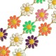 Cadena de Metal Latón con Flores Esmaltadas 9,5x11mm