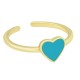 Anillo de Metal Laton Ajustable con Corazon Esmaltado 21mm