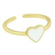 Anillo de Metal Laton Ajustable con Corazon Esmaltado 21mm