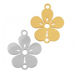 Stainless Steel 304 Charm Flower 14x12mm