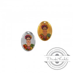 Colgante de Metal Chapa Frida Kahlo Esmaltada 21x29mm