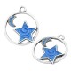 Colgante de Metal Zamak Redondo Luna Estrella Esmaltado 20mm