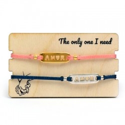 Pulseras Link&Love con Amor con Portapulsera de madera