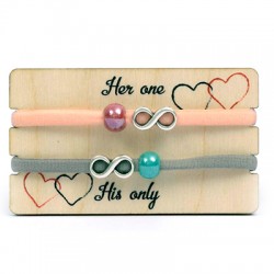 Pulseras Link&Love con Infitito con Portapulsera de madera