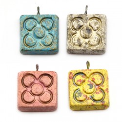Colgante de Ceramica con Flor de Barcelona (Panot) 24mm