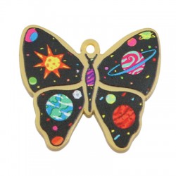 Colgante de Metacrilato Mariposa Espacial 33x30mm