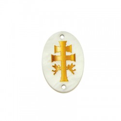 Conector de Metacrilato Ovalado Cruz de Caravaca 17x25mm