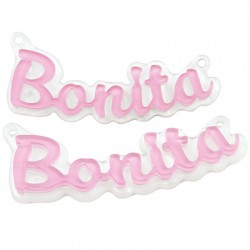 Colgante de Metacrilato Palabra ´´Bonita´´ 62x24mm