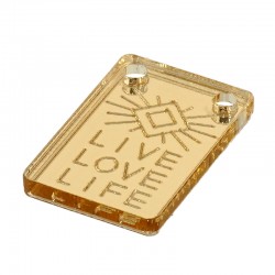 Colgante de Metacrilato Rectangular  “LIVE LOVE LIFE” 13x20mm