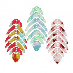 Colgante de Metacrilato Pluma 35x36mm (7pcs/Set)